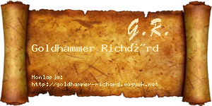 Goldhammer Richárd névjegykártya