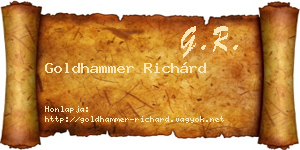 Goldhammer Richárd névjegykártya
